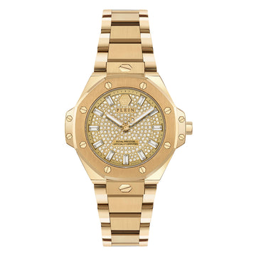 Plein Royal Prestige watch featuring 11 crystals and gold-tone details available at Lestyle Boutique Melbourne