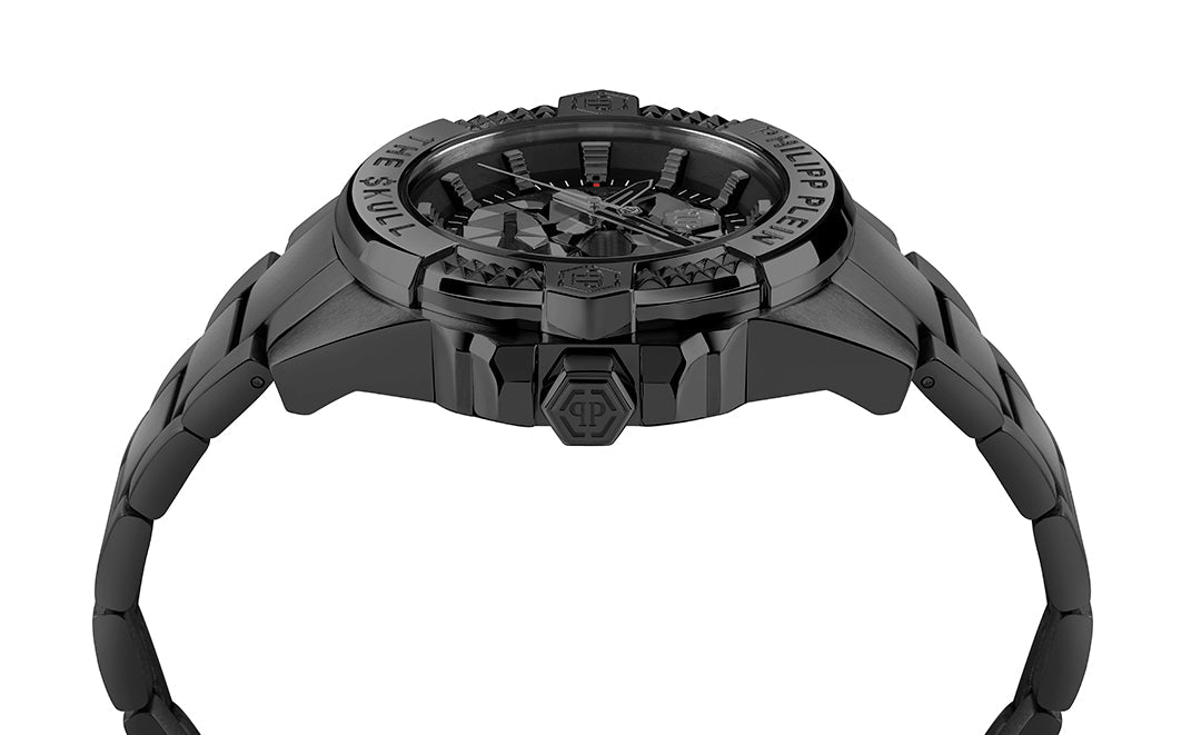 Phillipp Plein The Skull watch featuring a black metal bracelet available at Lestyle Boutique Melbourne