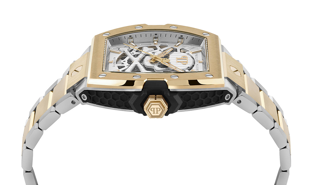 Philipp Plein Skeleton Auto watch featuring silver dial available at Lestyle Boutique Melbourne
