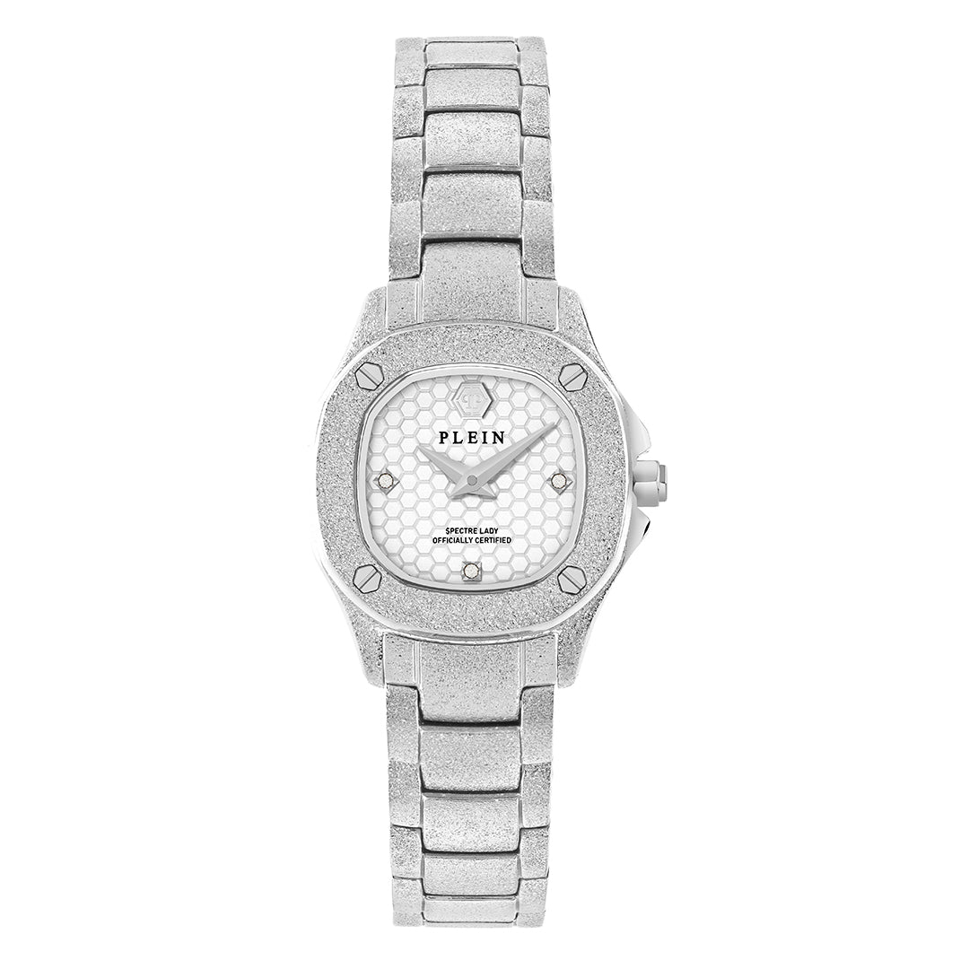 PLEIN Spectre Lady Mini watch with silver crystals available at Lestyle Boutique Melbourne
