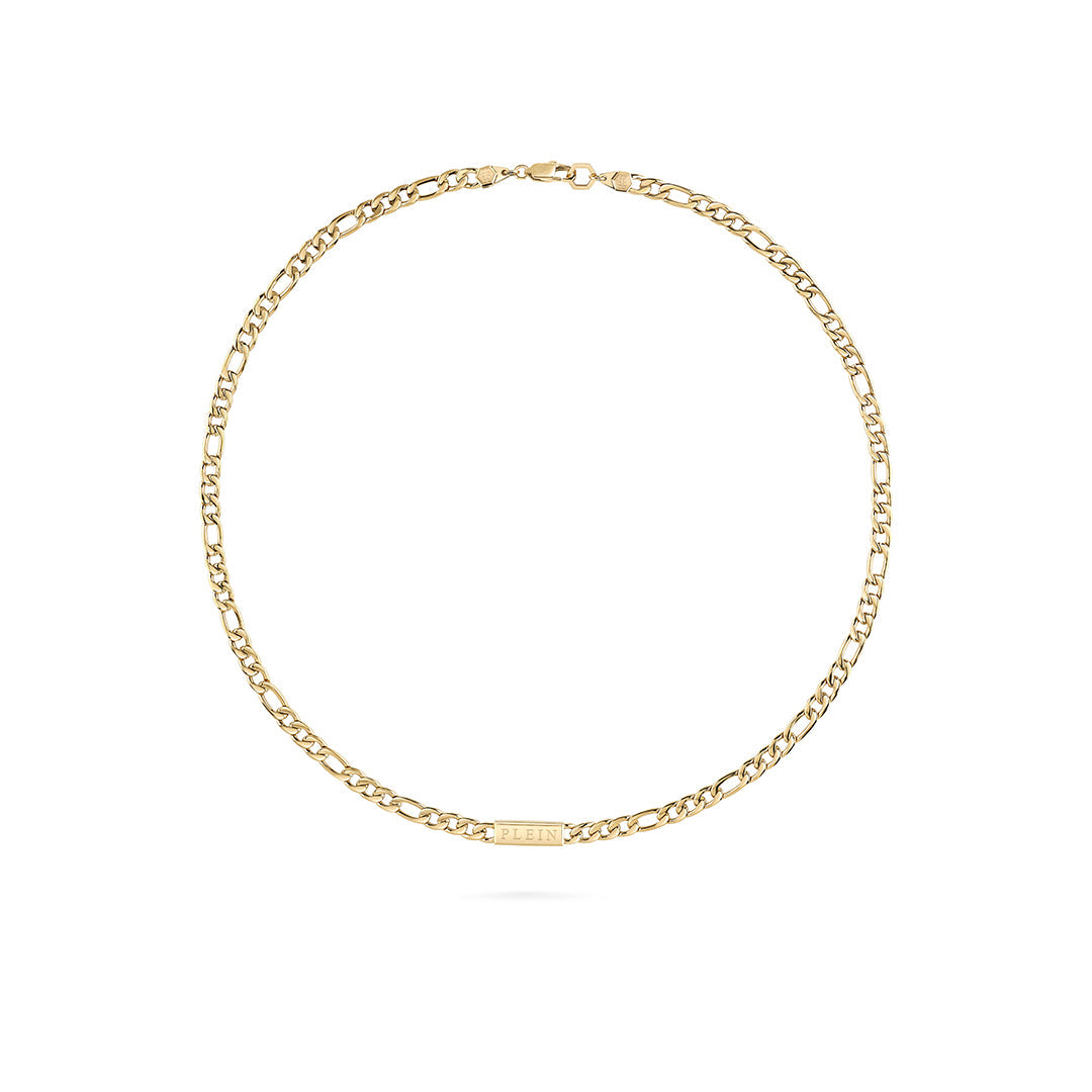 Plein Icon Chain Ip Yellow Gold Necklace featuring understated power available at Lestyle Boutique Melbourne