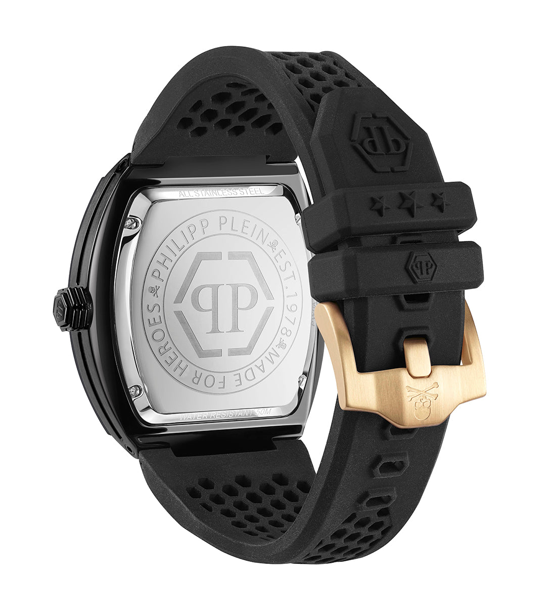 Philipp Plein Hexagon Phantom 44mm watch featuring a tonneau-shaped case available at Lestyle Boutique Melbourne