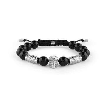 Plein Elite stainless steel onyx bracelet featuring skull design available at Lestyle Boutique Melbourne