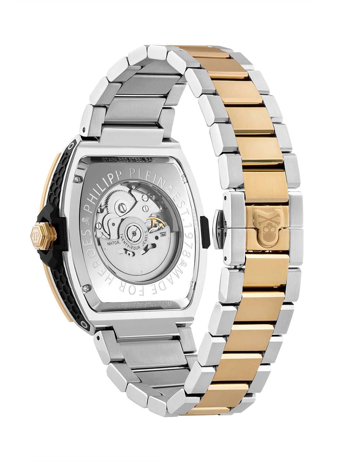 Philipp Plein Skeleton Auto watch featuring silver dial available at Lestyle Boutique Melbourne
