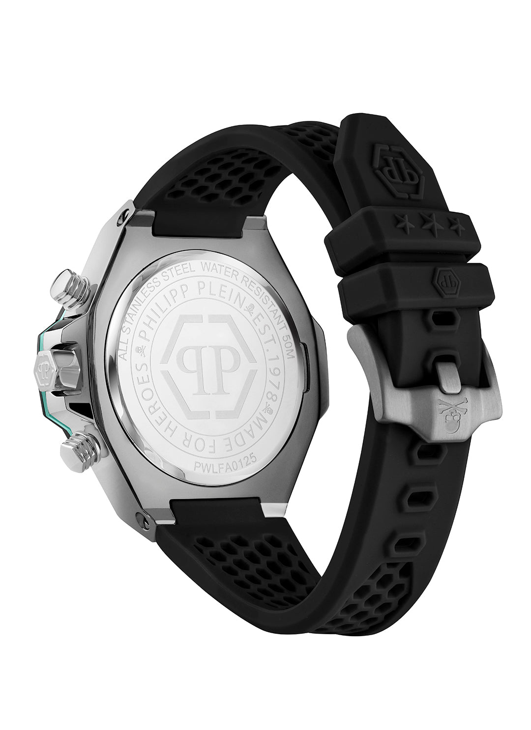 Plein Chrono Royal Sport-Tech watch with black silicone strap available at Lestyle Boutique Melbourne