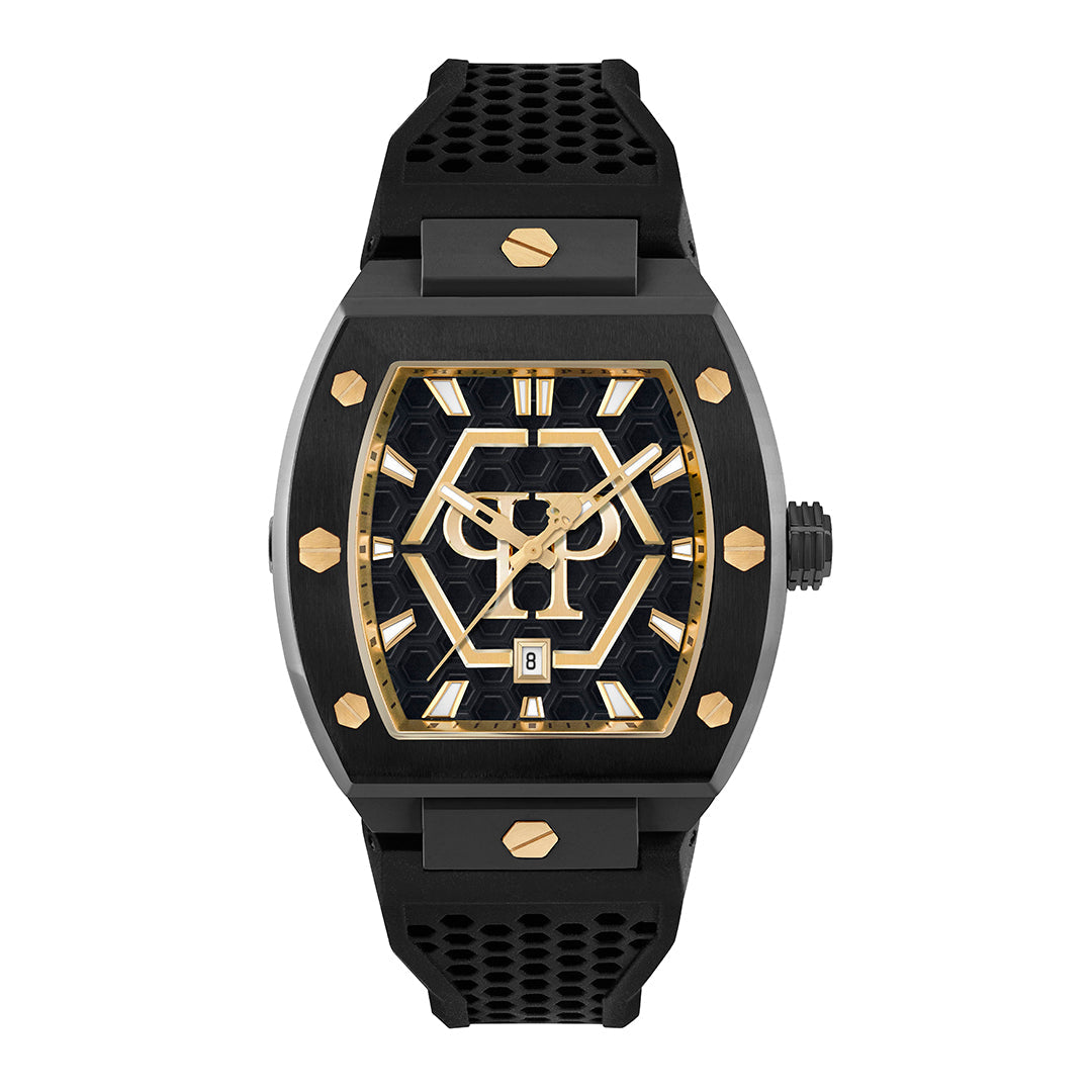 Philipp Plein Hexagon Phantom 44mm watch featuring a tonneau-shaped case available at Lestyle Boutique Melbourne