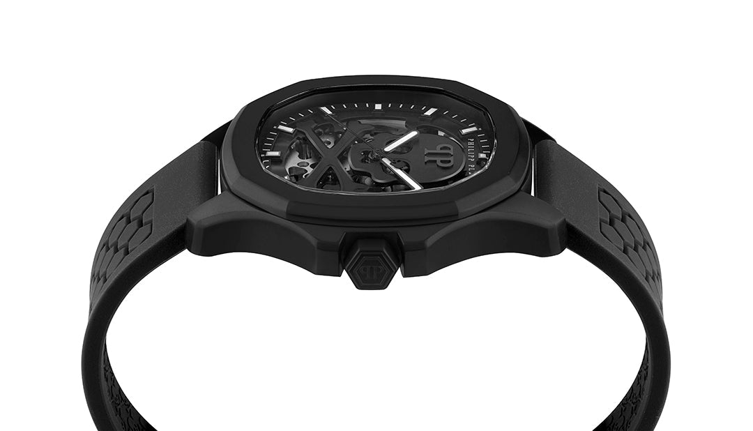 Philipp Plein Skeleton Spectre 42mm automatic watch featuring a skeleton dial available at Lestyle Boutique Melbourne