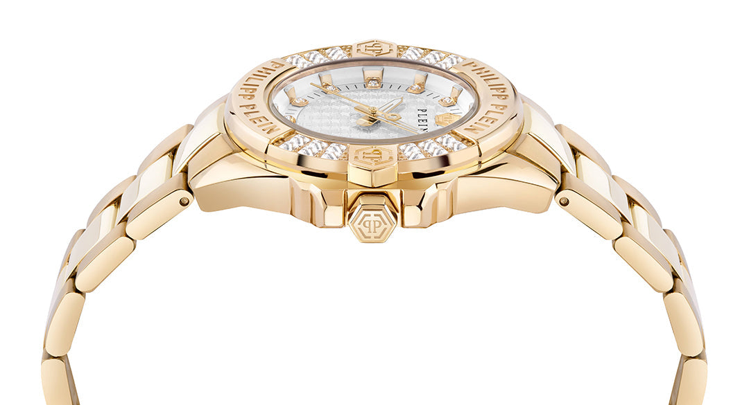 Philipp Plein The Skull 38mm watch featuring crystal accents available at Lestyle Boutique Melbourne