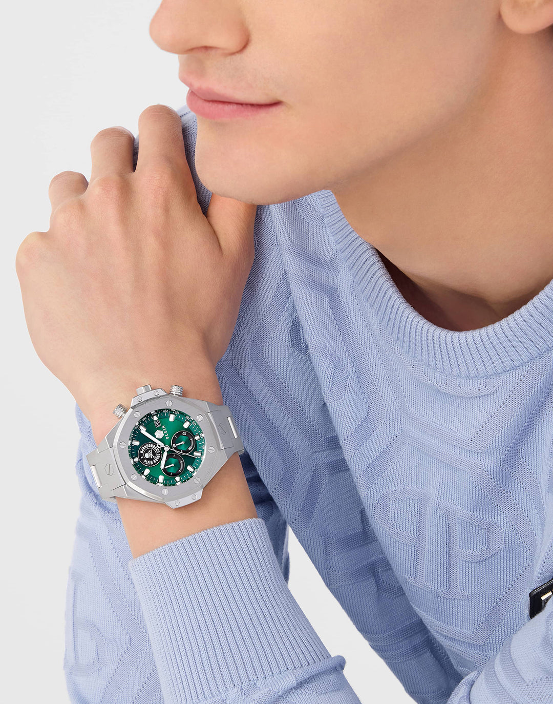 Plein Chrono Royal Sport-Tech watch featuring a green dial available at Lestyle Boutique Melbourne