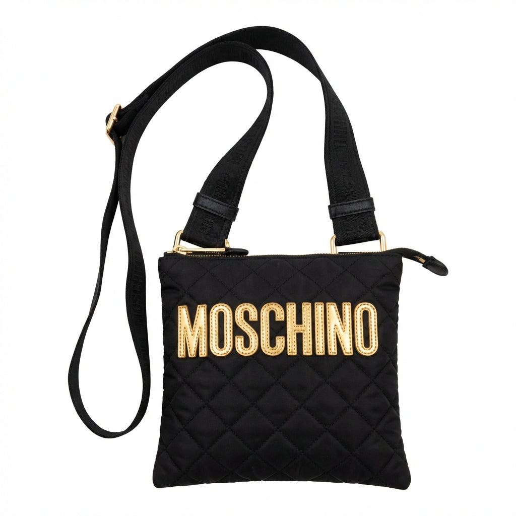 Moschino bag featuring quilted design with logo available at Lestyle Boutique Melbourne