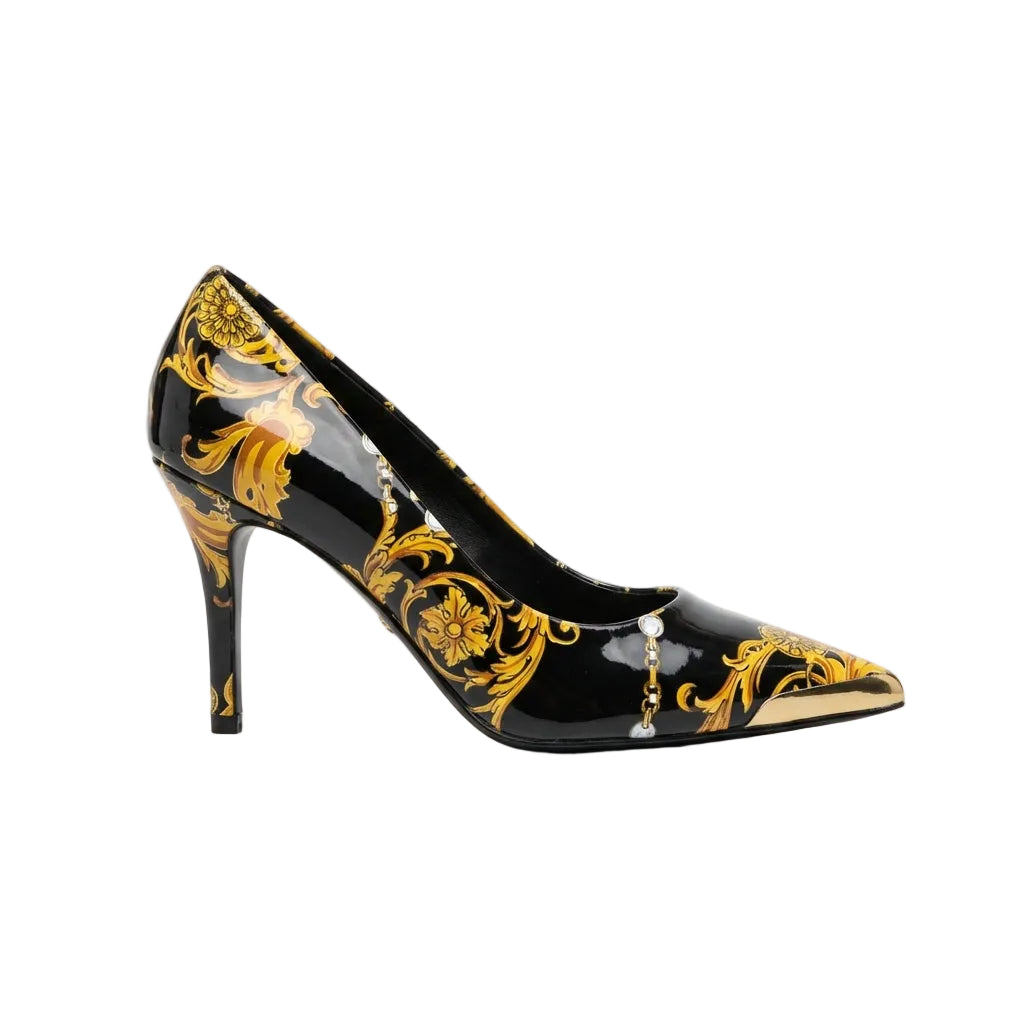 Versace Jeans Couture women shoes featuring a vibrant baroque pattern available at Lestyle Boutique Melbourne