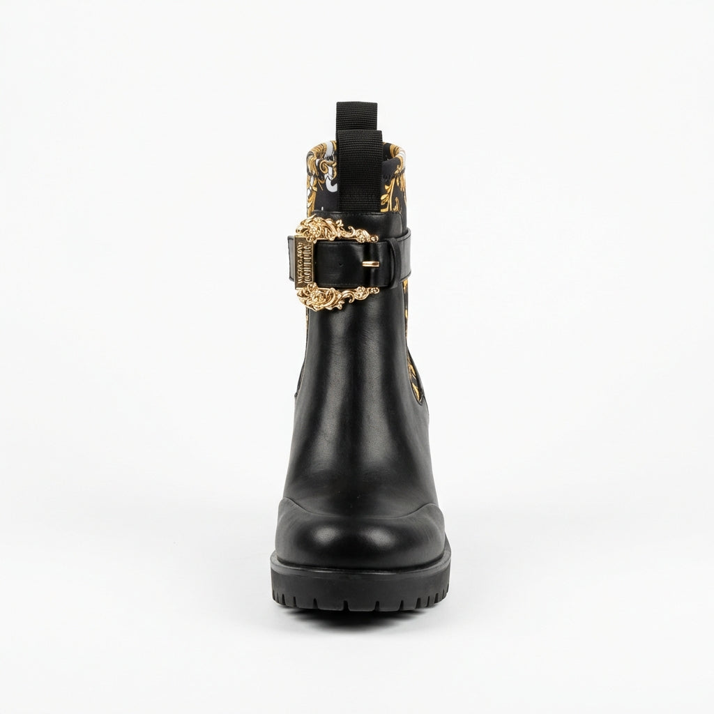 Versace Jeans Couture women's boots featuring chain detail available at Lestyle Boutique Melbourne