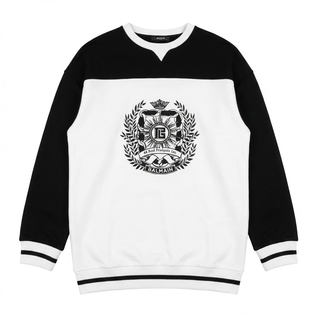 Balmain sweatshirt featuring crest design available at Lestyle Boutique Melbourne