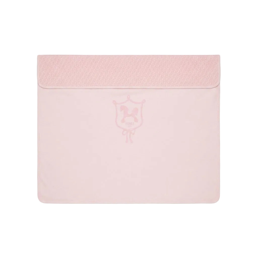 Fendi baby blanket in baby pink featuring a logo available at Lestyle Boutique Melbourne