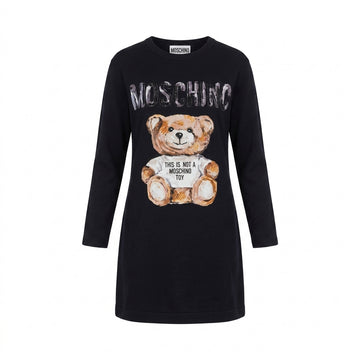 Moschino dress featuring a teddy bear and logo, available at Lestyle Boutique Melbourne