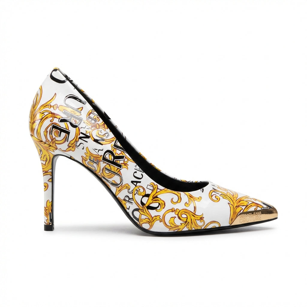 Versace Jeans Couture women pumps featuring ornate design available at Lestyle Boutique Melbourne