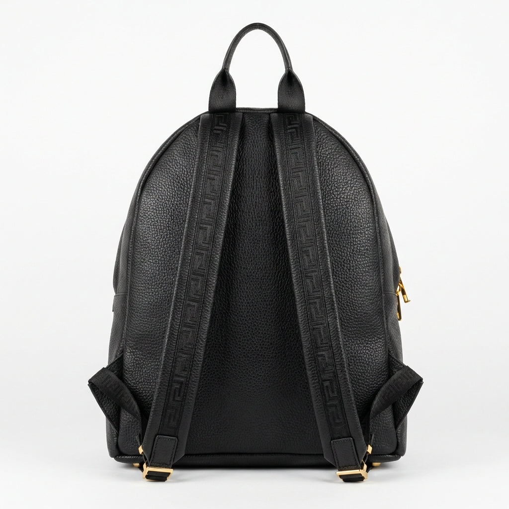 Versace backpack featuring gold lion head emblem available at Lestyle Boutique Melbourne