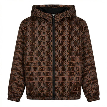 Moschino jacket with bold logo pattern available at Lestyle Boutique Melbourne