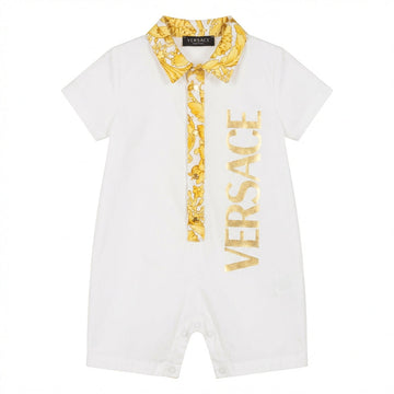 Versace romper featuring bold gold logo available at Lestyle Boutique Melbourne