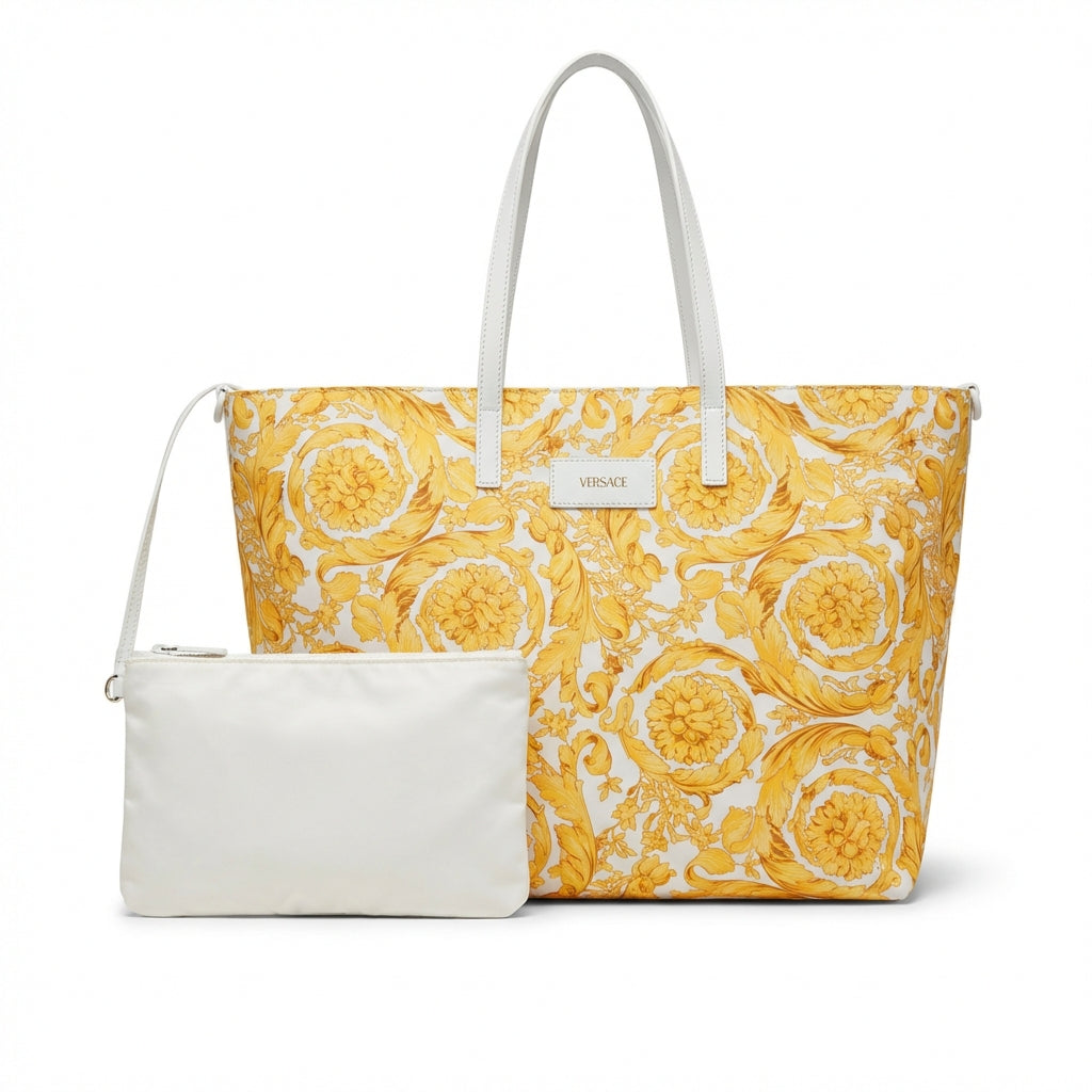 Versace bag featuring yellow floral print available at Lestyle Boutique Melbourne