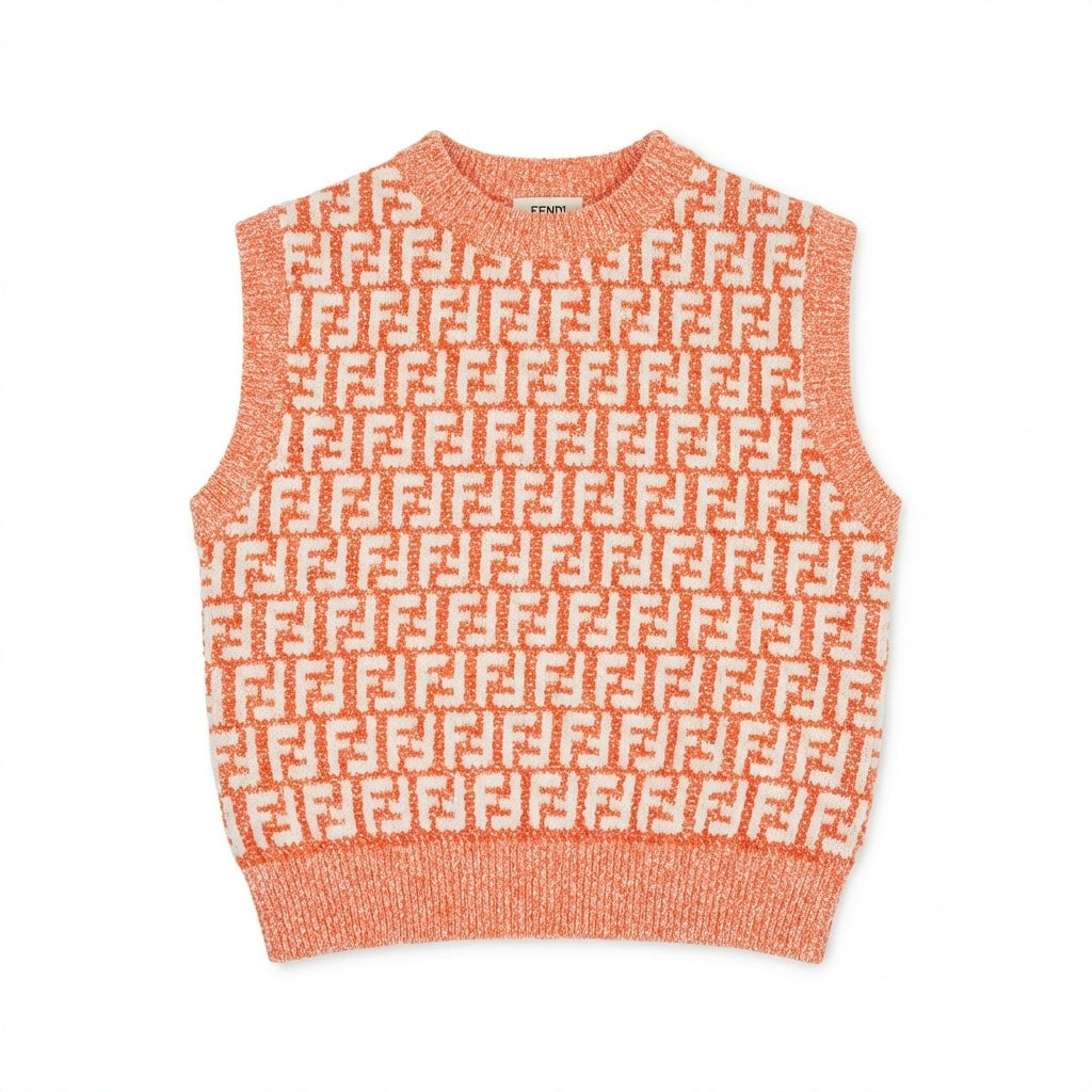 Fendi knitted vest featuring Fendi logo pattern available at Lestyle Boutique Melbourne