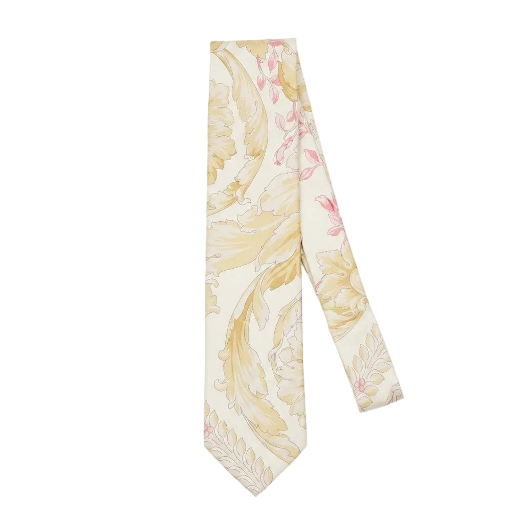 Versace tie featuring elegant floral design available at Lestyle Boutique Melbourne