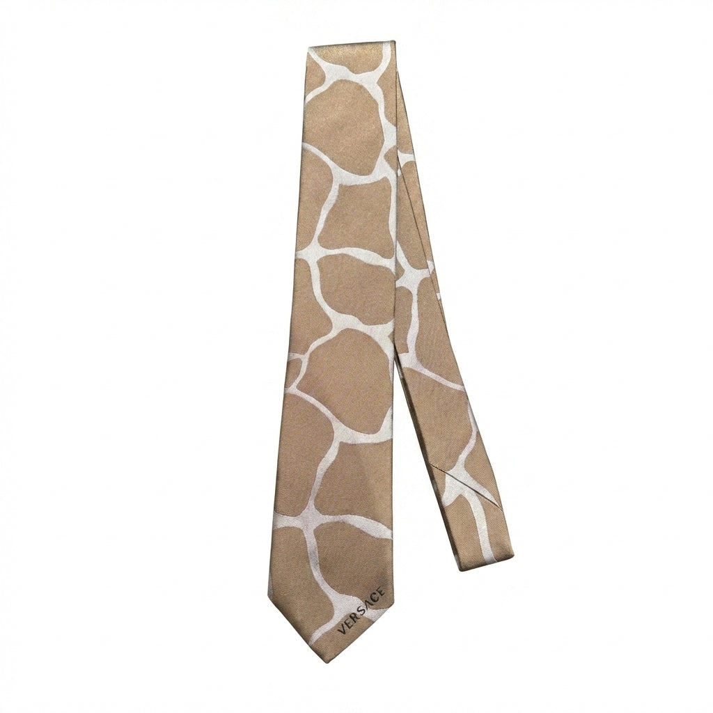 Versace tie featuring giraffe print available at Lestyle Boutique Melbourne