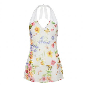 Versace Jeans Couture tulle top featuring floral design available at Lestyle Boutique Melbourne