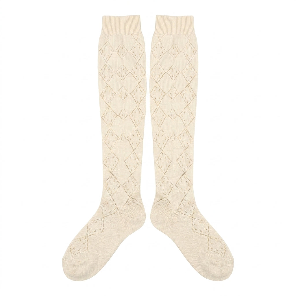 Red Valentino socks featuring a delicate diamond pattern available at Lestyle Boutique Melbourne