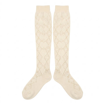 Red Valentino socks featuring a delicate diamond pattern available at Lestyle Boutique Melbourne