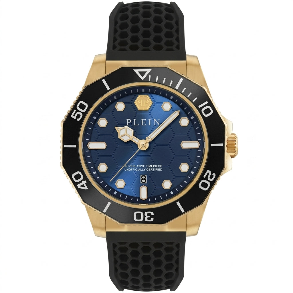 Philipp Plein Aquastorm watch featuring blue hexagon dial available at Lestyle Boutique Melbourne