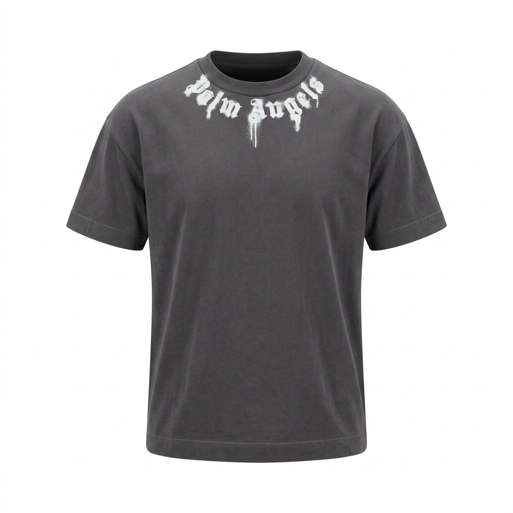 Palm Angels T-shirt featuring neck logo available at Lestyle Boutique Melbourne
