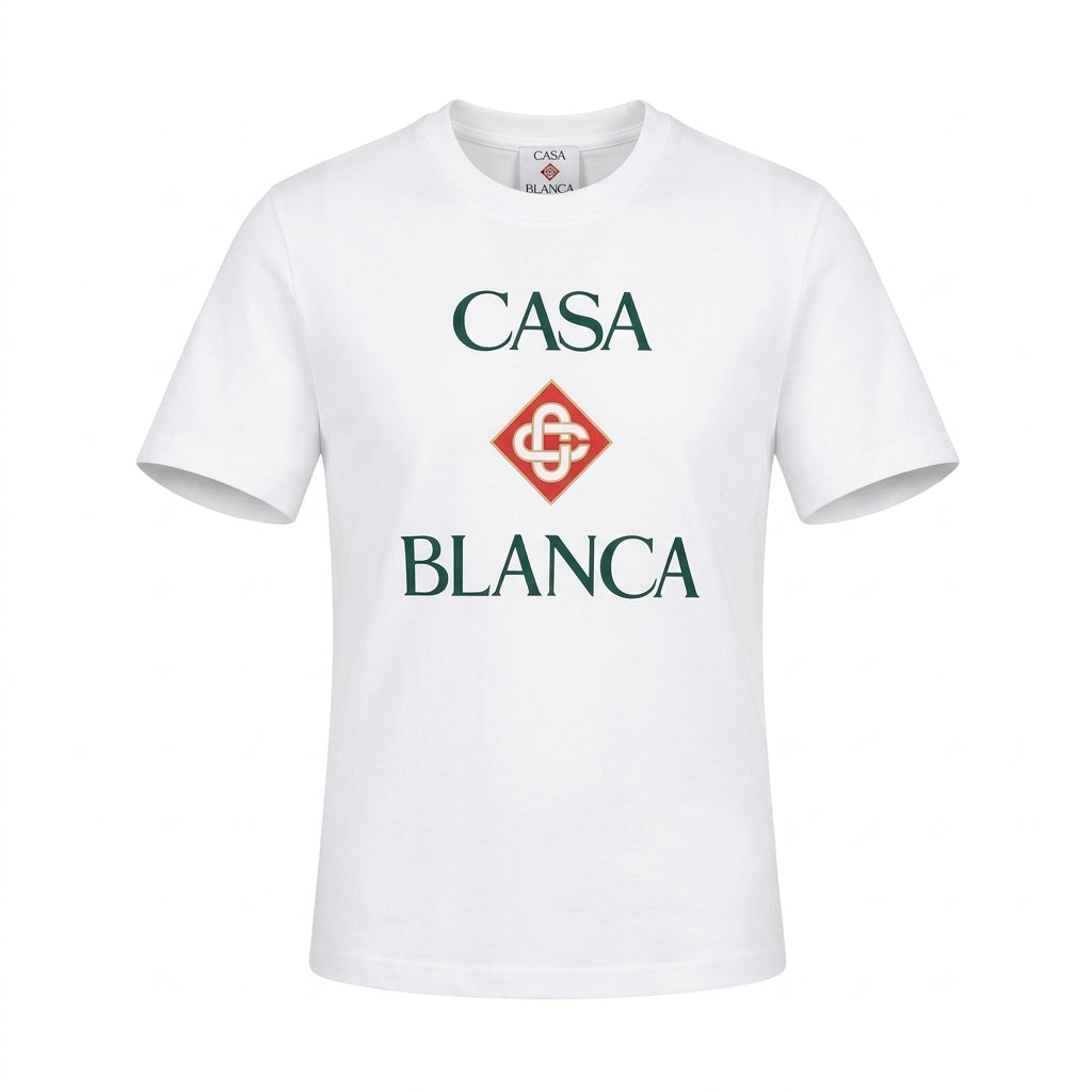 CASABLANCA T-shirt featuring CASA BLANCA logo available at Lestyle Boutique Melbourne