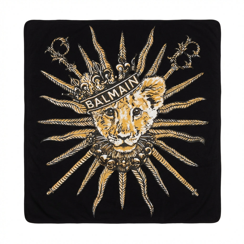 Balmain baby blanket featuring a lion and crown design available at Lestyle Boutique Melbourne