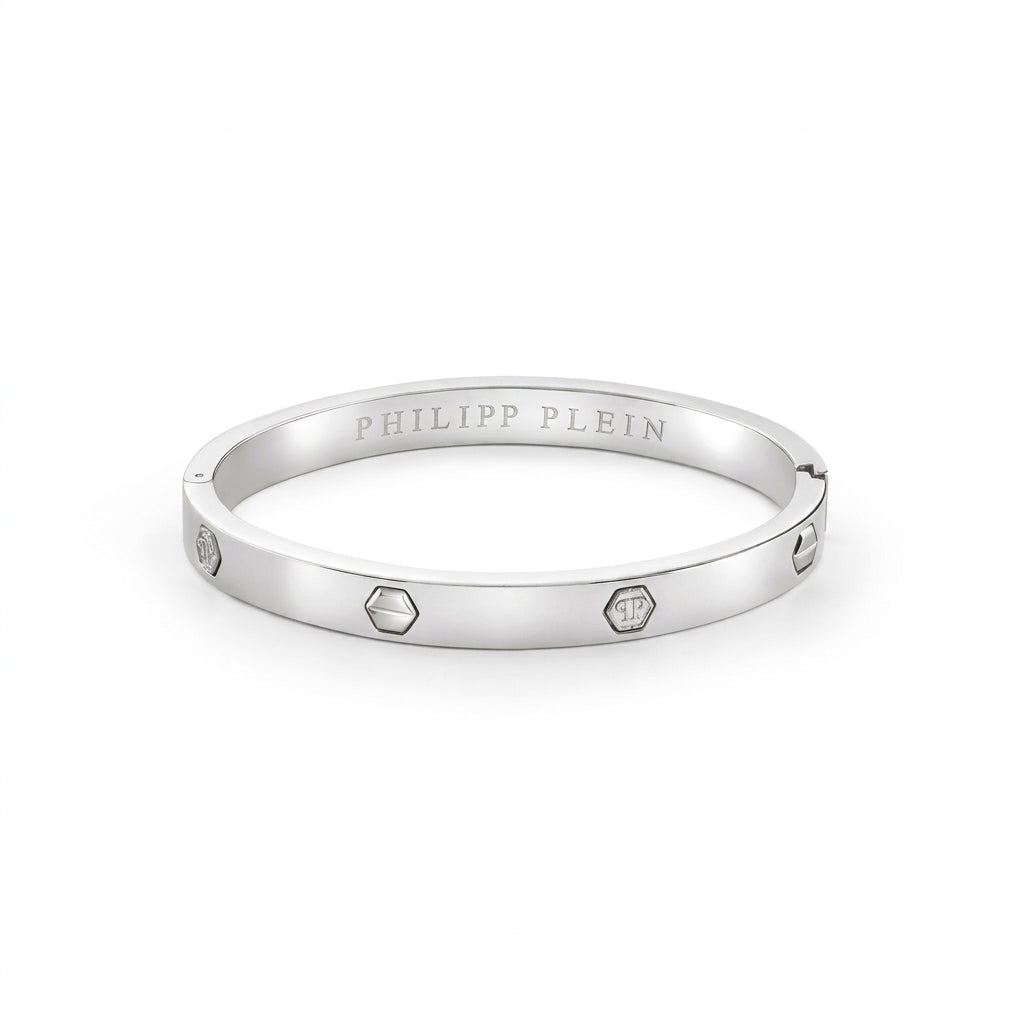 Philipp Plein cuff featuring snake hexagon inlaid details available at Lestyle Boutique Melbourne