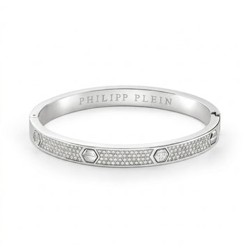 PHILIP PLEIN cuff bracelet featuring white Preciosa crystals available at Lestyle Boutique Melbourne