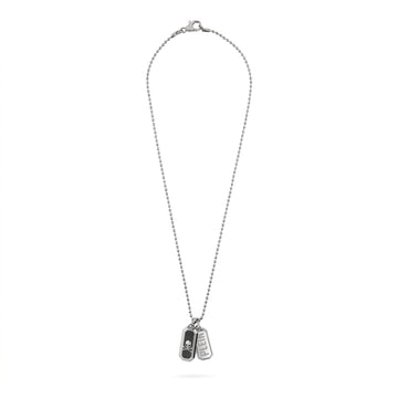 Philipp Plein double tag necklace featuring polished stainless steel chain available at Lestyle Boutique Melbourne