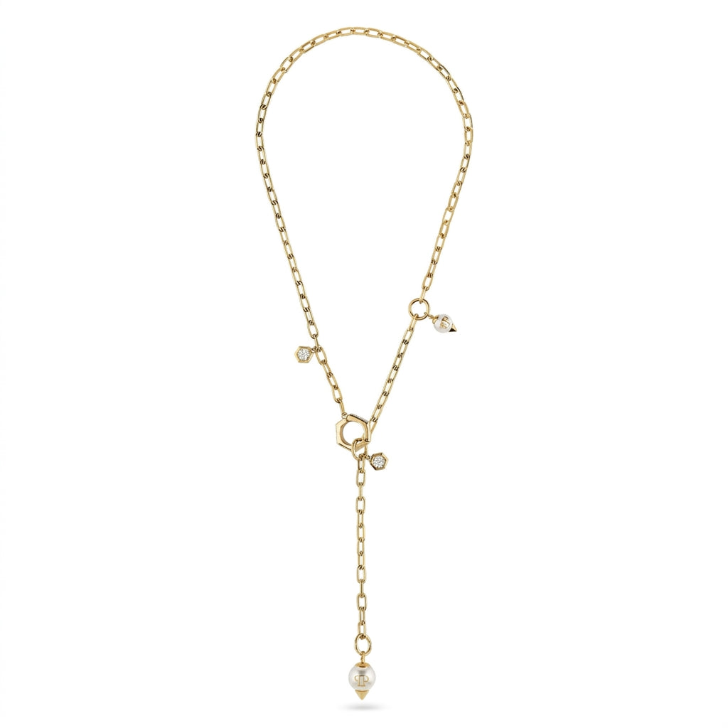 Philipp Plein necklace featuring crystals and faux pearls available at Lestyle Boutique Melbourne