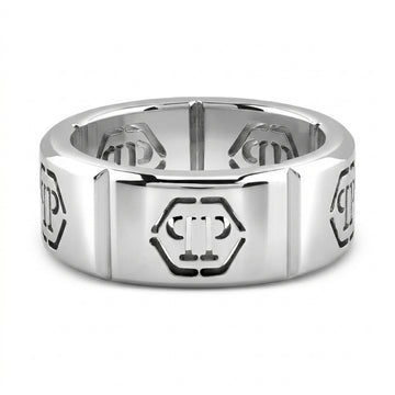 Philipp Plein ring featuring polished finish with engraved logo available at Lestyle Boutique Melbourne