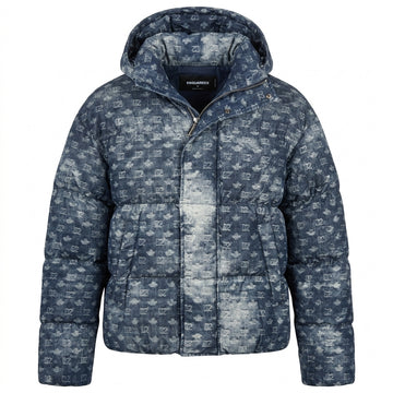 DSQUARED2 puffer jacket featuring monogram all-over print available at Lestyle Boutique Melbourne