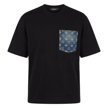 dsquared2 denim loose fit t-shirt featuring monogram patch available at Lestyle Boutique Melbourne