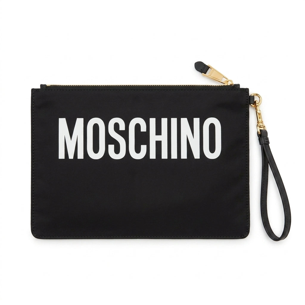 Moschino clutch featuring teddy bear with message, available at Lestyle Boutique Melbourne