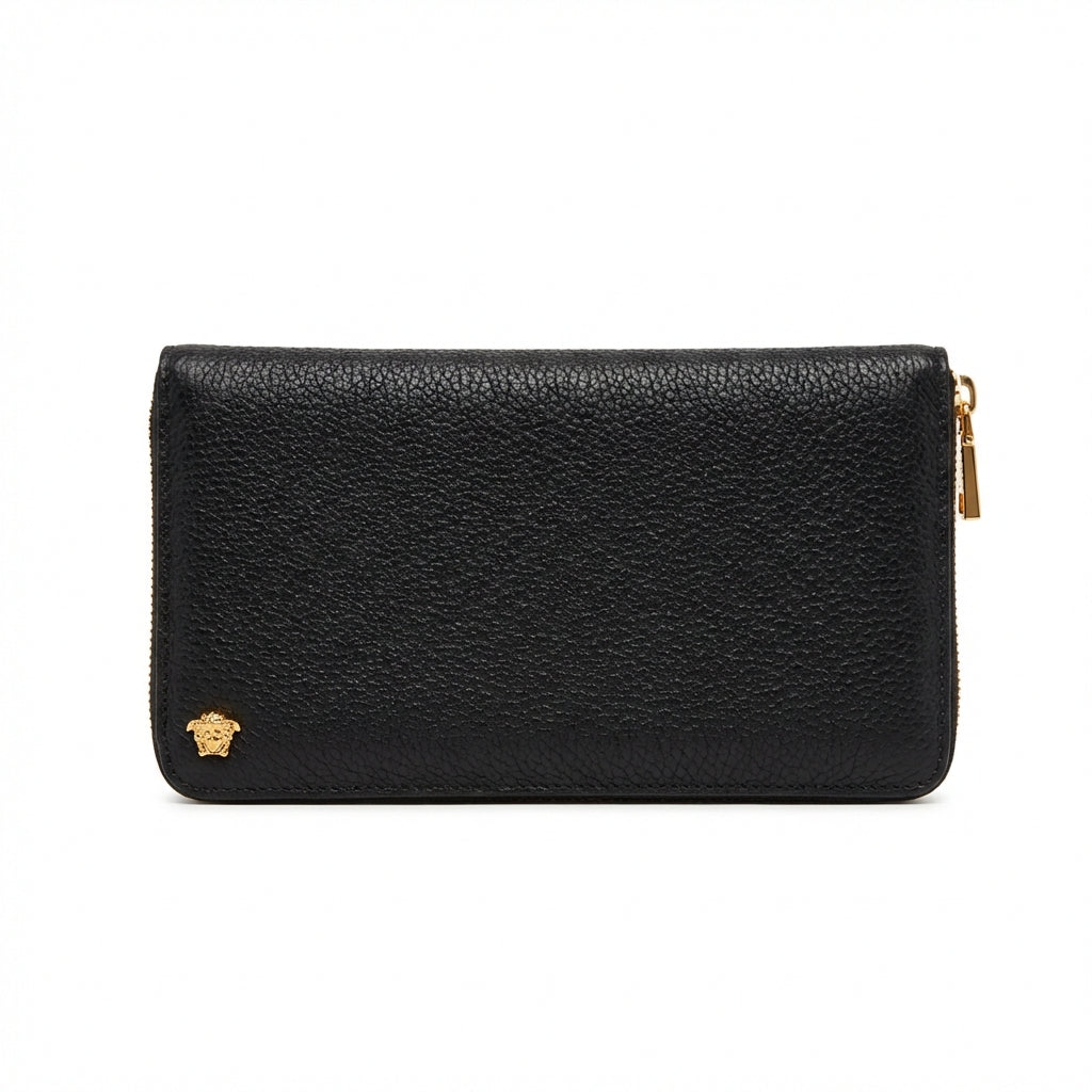 Versace wallet featuring black textured leather available at Lestyle Boutique Melbourne