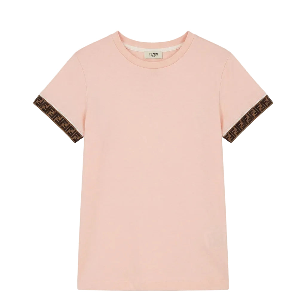 Fendi Kids T-shirt featuring Fendi logo on sleeves available at Lestyle Boutique Melbourne