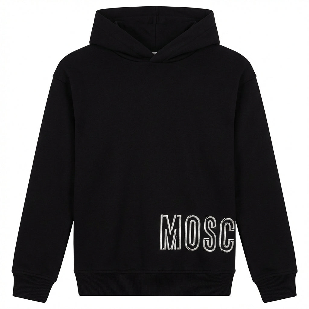 Moschino Kids hoodie featuring bold logo available at Lestyle Boutique Melbourne