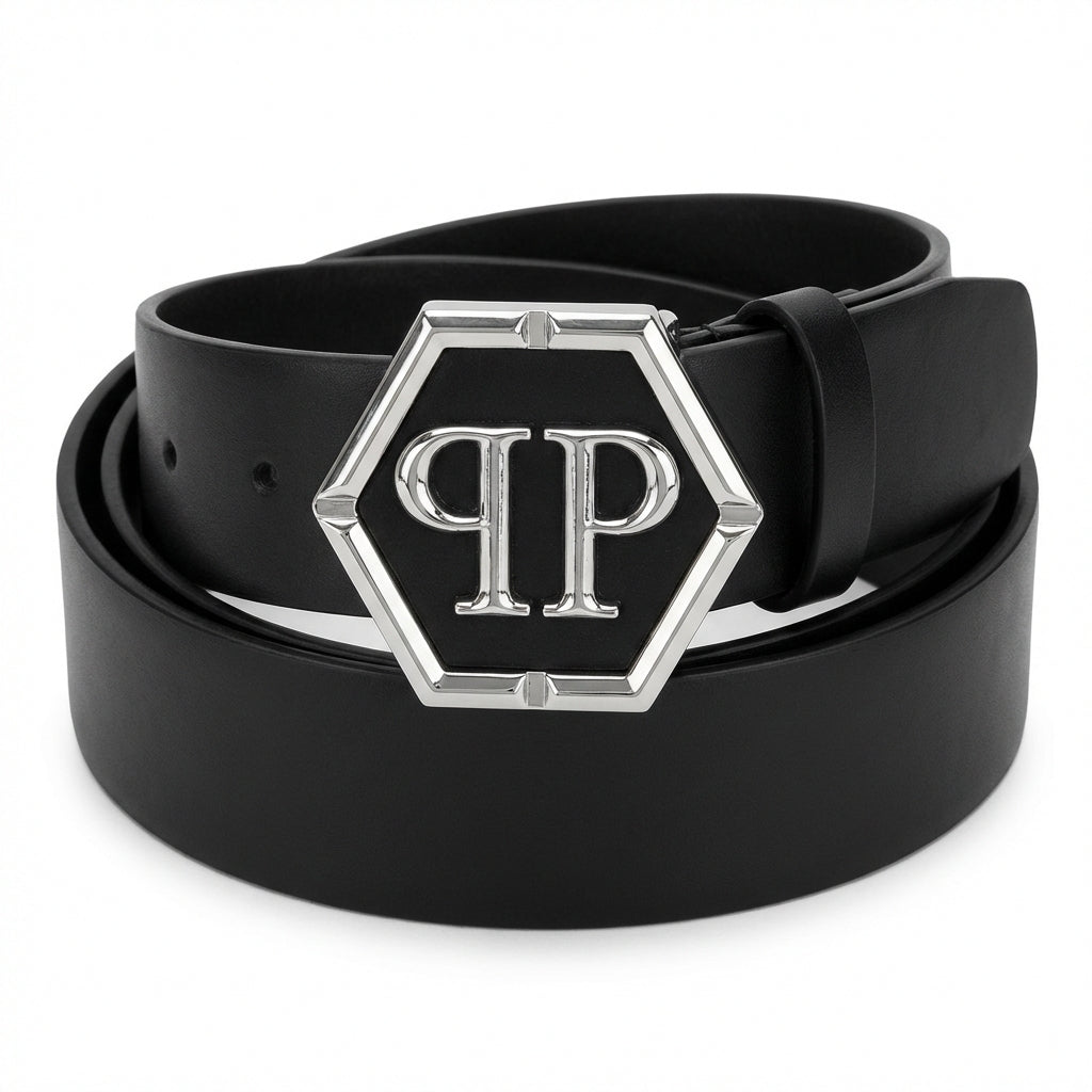 Philipp Plein belt featuring a bold logo available at Lestyle Boutique Melbourne