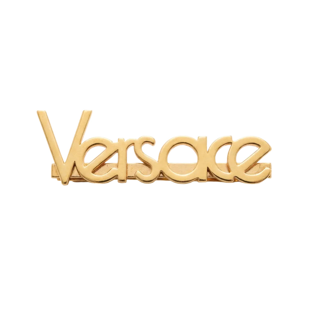 Versace hairclip featuring gold logo design available at Lestyle Boutique Melbourne