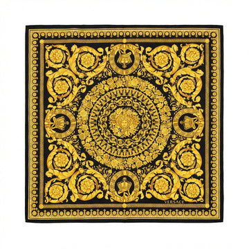 Versace hand kerchief featuring intricate gold and black design available at Lestyle Boutique Melbourne