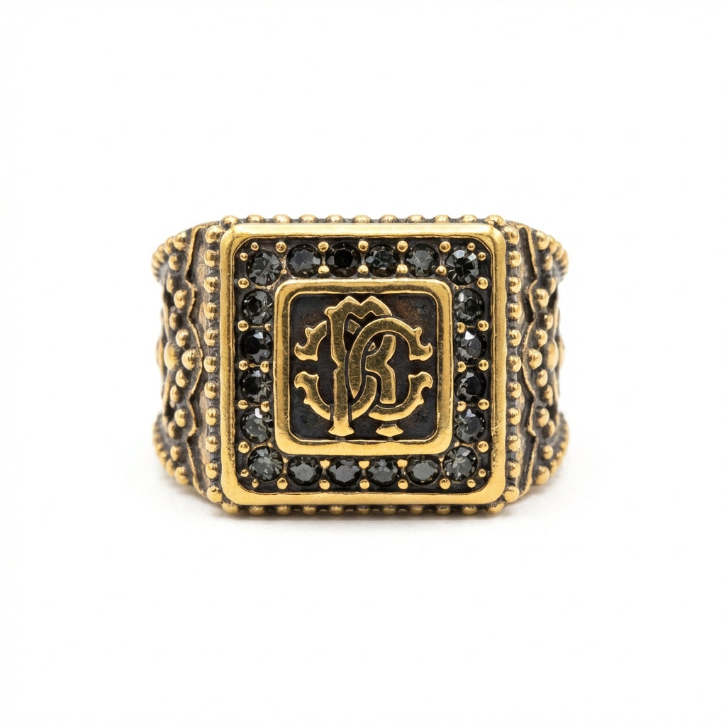 Roberto Cavalli ring featuring black stones available at Lestyle Boutique Melbourne