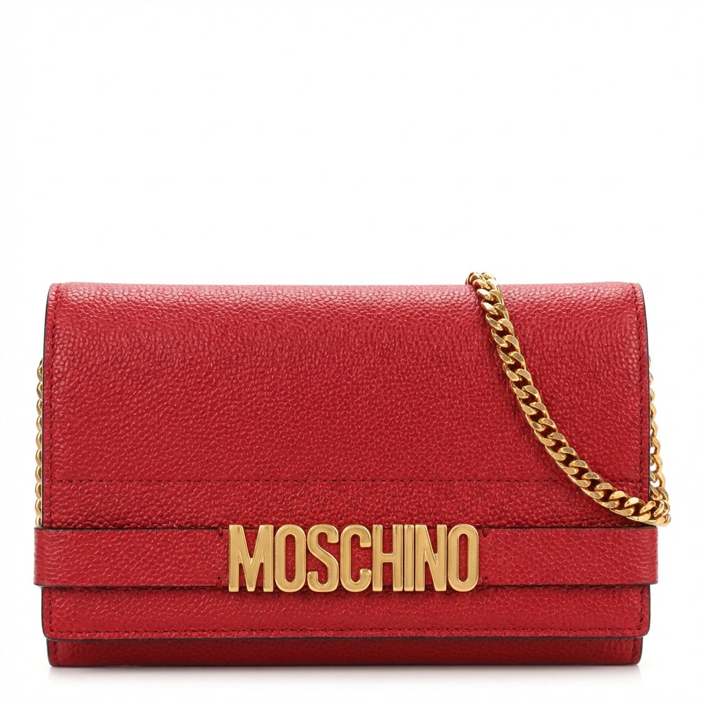 Moschino bag featuring gold chain strap available at Lestyle Boutique Melbourne